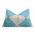 Handmade 16x24 Turquoise Silk Velvet Throw Pillow – Luxury Geometric Lumbar Cushion For Sale