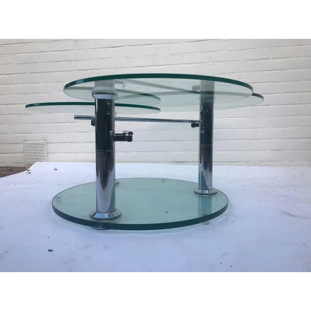 Silver Coffee Table with 3 Removable Glass Shelves, 1980s For Sale - Image 8 of 17