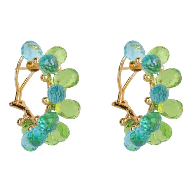 Harper Hoops, Light Blue, Pierced For Sale