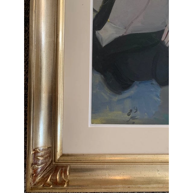 Bruno Paoli "Miriam" Original Italian Modern Figurative Portrait, 20th Century Florence Italy Fine Art Painting, Oil on Canvas, 30.5x20" For Sale In Monterey, CA - Image 6 of 9