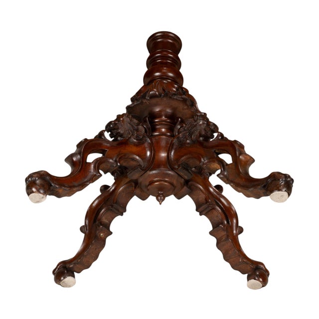 19th Century Renaissance Revival Carved Lion Oval Center Table For Sale - Image 15 of 17