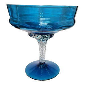 1960s Blue Glass Compote