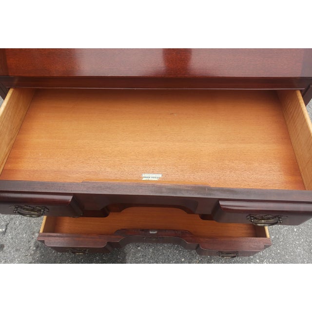 Wood Maddox Refinished Red Mahogany Block / Slant Front Secretary Desk With Key For Sale - Image 7 of 12
