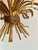 Vintage Gilt Wheat Sheaf Chandelier with White Floral Details, France, 1960s For Sale - Image 6 of 13