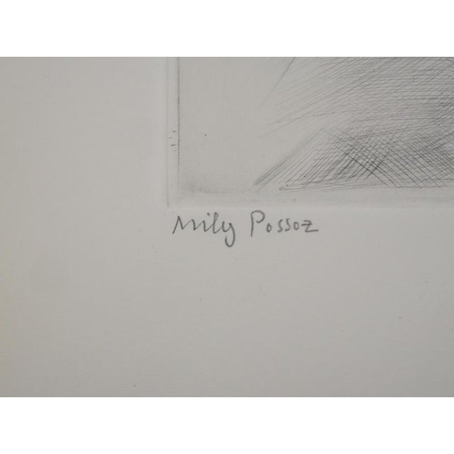Modern Mily Possoz, Young Women with a Parakeet, Original Signed Engraving For Sale - Image 3 of 11