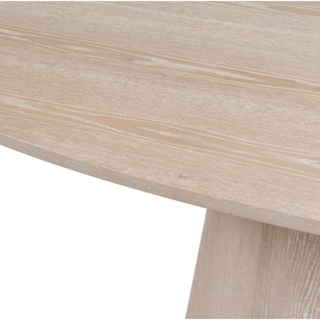 Worlds Away Matthew Izzo Home Jefferson Cerused Oak Oval Pedestal Dining Table For Sale - Image 4 of 10