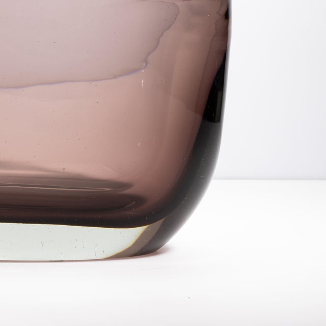 Hand Blown Murano Bowl Vase Massiccio Smoky For Sale - Image 9 of 9