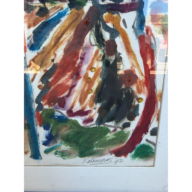 Original John Kalamaras Colorful Watercolor Landscape Painting For Sale - Image 4 of 4