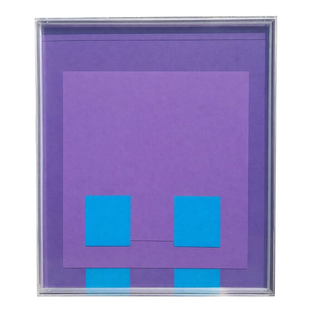 1960s Robyn Denny Color Box 1 Magenta Purple Limited Edition Mixed Media Screenprint 56/75 For Sale