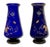 Victorian Rare Stunning Antique Victorian Hand Decorated 22k Gold Enameld Cobalt Blue Art Glass Vases by Val Saint Lambert - Mid 19th Century For Sale - Image 3 of 18