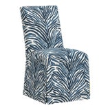 Image of Slipcover Dining Chair in Washed Zebra Blu - Vlv Black For Sale