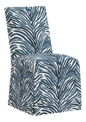 Slipcover Dining Chair in Washed Zebra Blu - Vlv Black