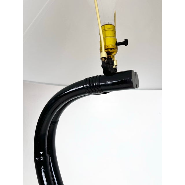 Mid Century S Curved Rattan Floor Lamp For Sale - Image 9 of 11