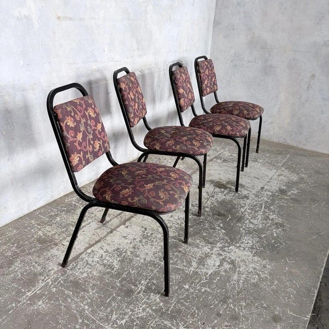 2000 - 2009 Mid-Century Tubular Metal Stacking Dining Chairs, Set of 4 For Sale - Image 5 of 7