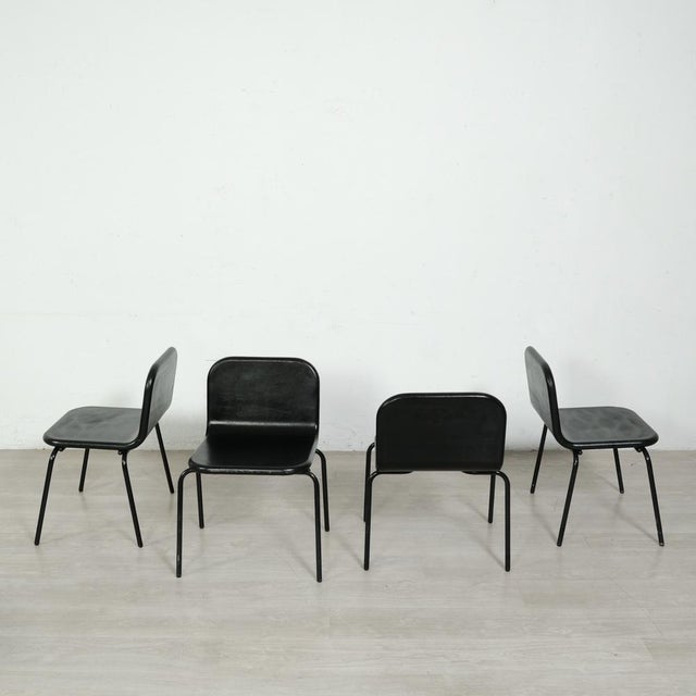 Iron and Rubber Chairs, 1980s, Set of 10 For Sale - Image 10 of 18