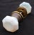 Antique Wide Shank Iridescent Milk Glass Door Knob Set For Sale - Image 4 of 6