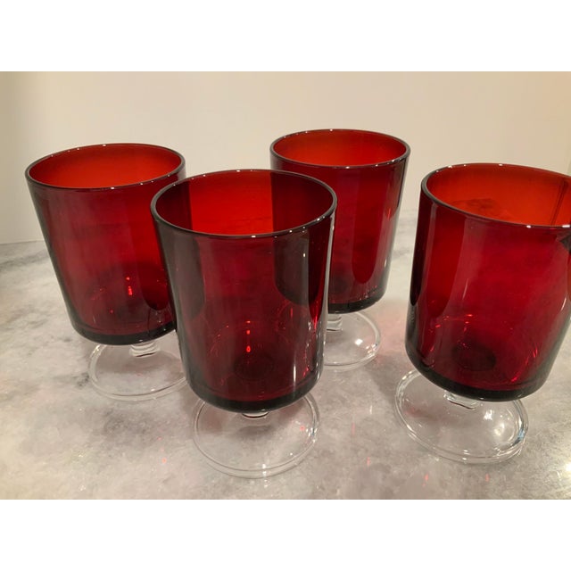 Vintage Luminarc Arcoroc France Ruby Red Cavalier Glasses Set Of 4 Chairish