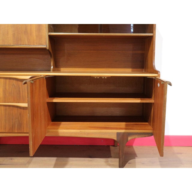 Wood Mid Century Modern Vintage Teak Credenza Buffet Hutch by S Form Danish Style For Sale - Image 7 of 15