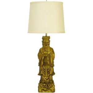 Confucius Gilt Metal Table Lamp