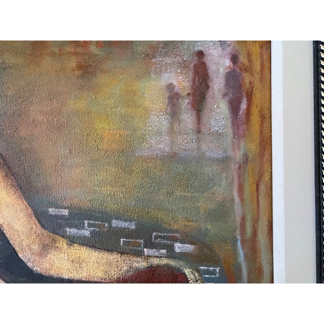 Brick Red "Sweet Memories" Original Oil Painting Sonia Gold For Sale - Image 8 of 11