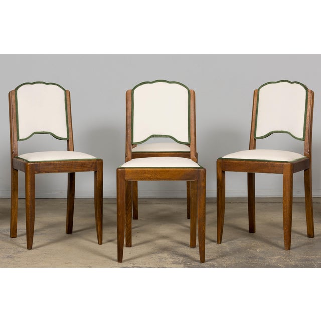Art Deco 1930s French Art Deco Maple Dining Chairs With Scalloped Backs, Set of 6 For Sale - Image 3 of 18