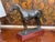 Dark Gray Large Cast Metal Horse Sculpture on Wood Plinth, First Half of the 20th Century For Sale - Image 8 of 10