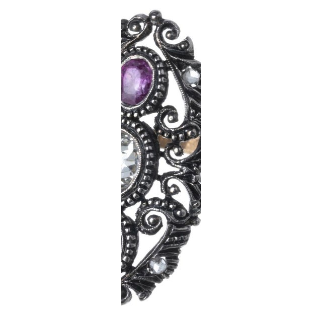 Metal Antique Jewelry Ring in 19.2K Gold and Silver For Sale - Image 7 of 8