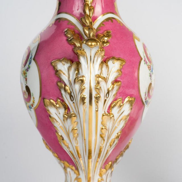 Painted Porcelain Vases with Gilded Bronze Mounts, 19th Century, Set of 2 For Sale - Image 6 of 10