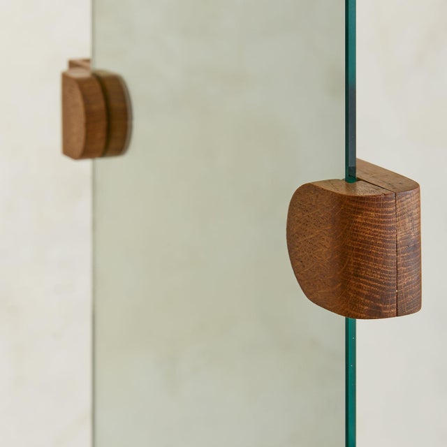 French Oak Floor Mirror by Guillerme et Chambron, 1940s For Sale In Chicago - Image 6 of 18