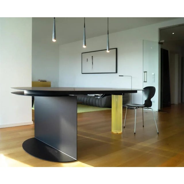 LANGE(R)TISCH Table in Anodized Aluminum with Acrylic Base by Morphine Collective and BureauL For Sale - Image 4 of 8