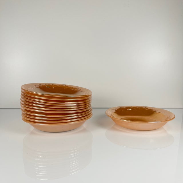 Fire-King Peach Bay Leaf Service for 12 from Anchor Hocking, USA, 1950s, Set of 67 For Sale - Image 10 of 18