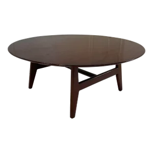 Vintage Jens Risom Designs Walnut Round Coffee Table