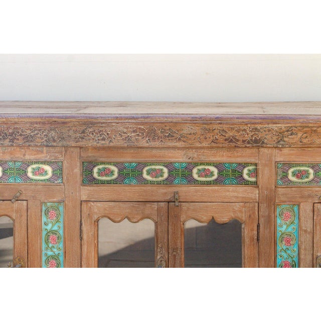 Antique Indo-Portuguese Tile Colonial Sideboard For Sale In Los Angeles - Image 6 of 13