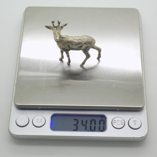 Metal Vintage Italian Handmade Silver 800 Deer Fawn Figurine, 1970s For Sale - Image 7 of 10