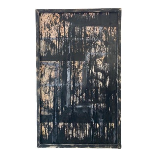 Vintage Mid Century Large Original Abstract Brutalist Modern Painting For Sale