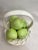 Mid 20th Century White Ceramic Trompe L’oeil Green Apple Basket For Sale In New Orleans - Image 6 of 10