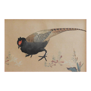 Mid 20th Century Japanese Woodblock Pheasant Print