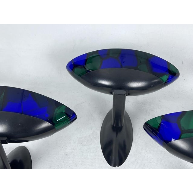 Black Large Wall Lamps in Murano Glass and Metal by Ottavio Missoni, Italy, 1980s, Set of 4 For Sale - Image 8 of 17