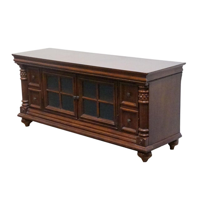 Traditional Style 64" Media Console 29.25" High 64.25" Wide 20" Deep We specialize in high end used furniture that we...