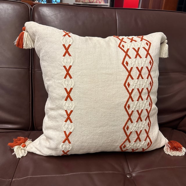 Design Plus Gallery presents an Accent Pillow from Serena & Lily. This square pillow is in off-white woven textile with...