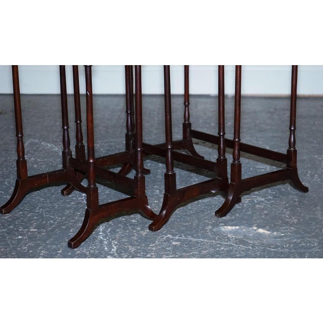 Victorian Nesting Tables with Bamboo Legs, Set of 3 For Sale - Image 4 of 13