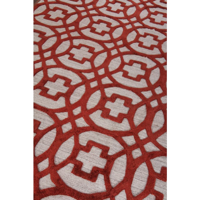 Modern Wellington Rust/Gray Hand loom Wool Area Rug - 9'x12' For Sale - Image 3 of 8