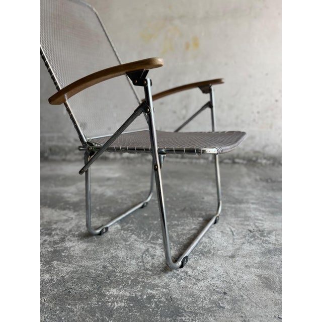 Set of Vintage Aluminium Wire Folding Chairs For Sale - Image 12 of 18