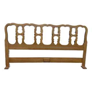 Vintage King Size Wood Frame Headboard Bedroom Set Hollywood Regency For Sale