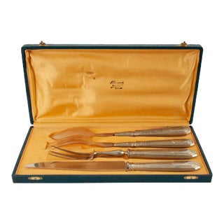 French Vintage Boxed Set of Carving and Serving Utensils For Sale
