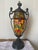 Metal Brass Tiffany Lamp, 1982 For Sale - Image 7 of 7