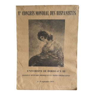 Vintage French Poster Featuring "The Milkmaid of Bordeaux" by Goya For Sale