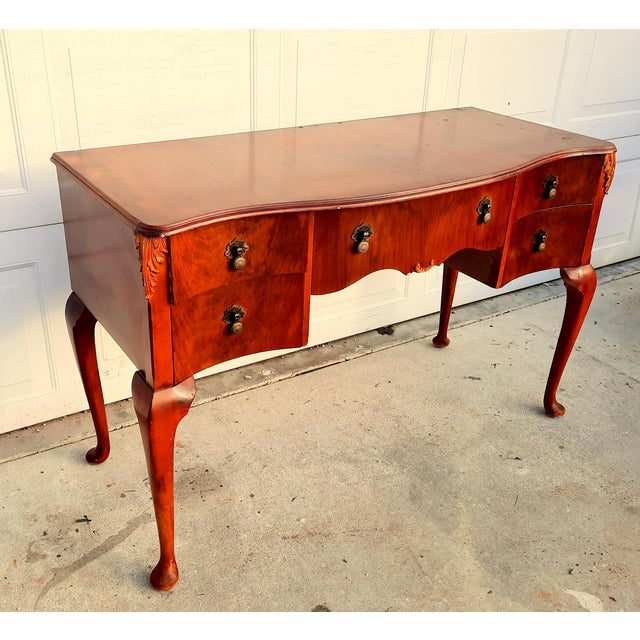 Antique French Burr Wood Bureau Plat Writing Desk Chairish