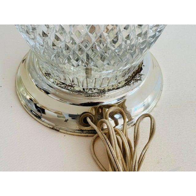 Vintage 1970s Diamond Pattern Lead Crystal Table Lamps, a Pair For Sale - Image 11 of 11