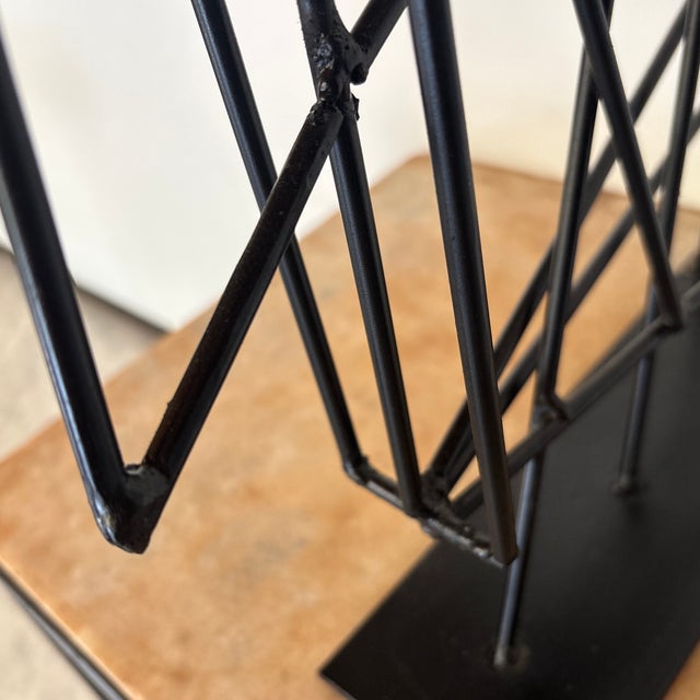 Modernist Abstract Welded Steel Rod Sculpture For Sale - Image 9 of 9